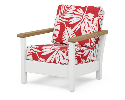 POLYWOOD® Harbour Deep Seating Chair in White / Natural / Leaf Crimson