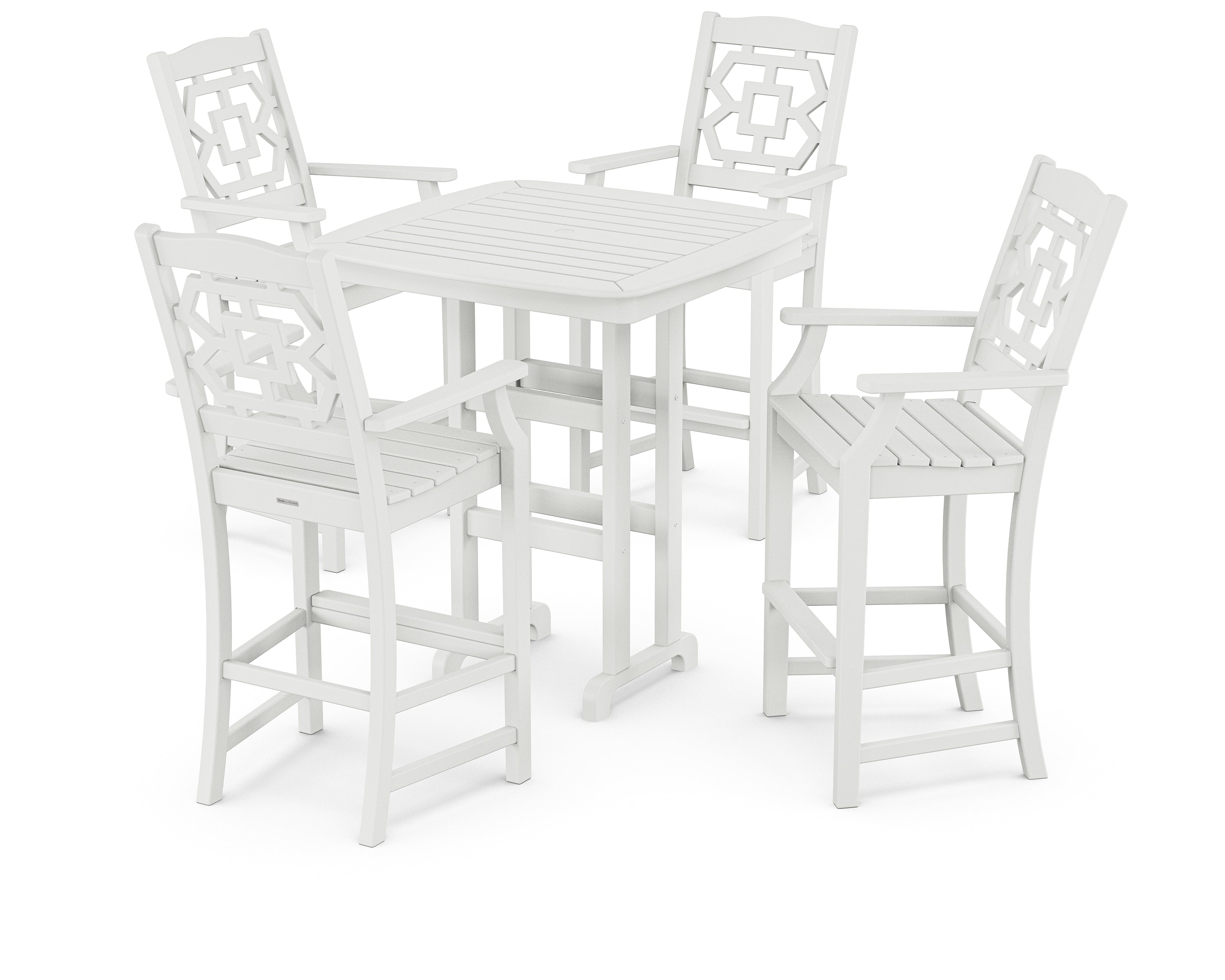 Martha Stewart by POLYWOOD® Chinoiserie 5-Piece Bar Set in White