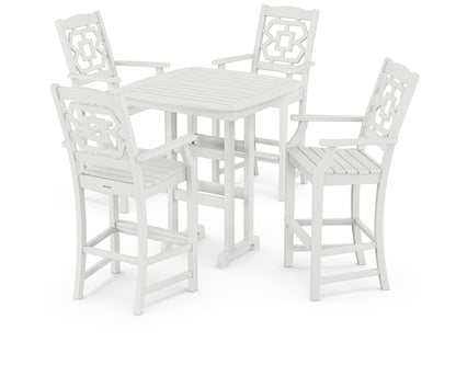 Martha Stewart by POLYWOOD® Chinoiserie 5-Piece Bar Set in White