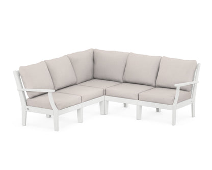 POLYWOOD® Braxton Modular 5-Piece Deep Seating Set in White / Dune Burlap