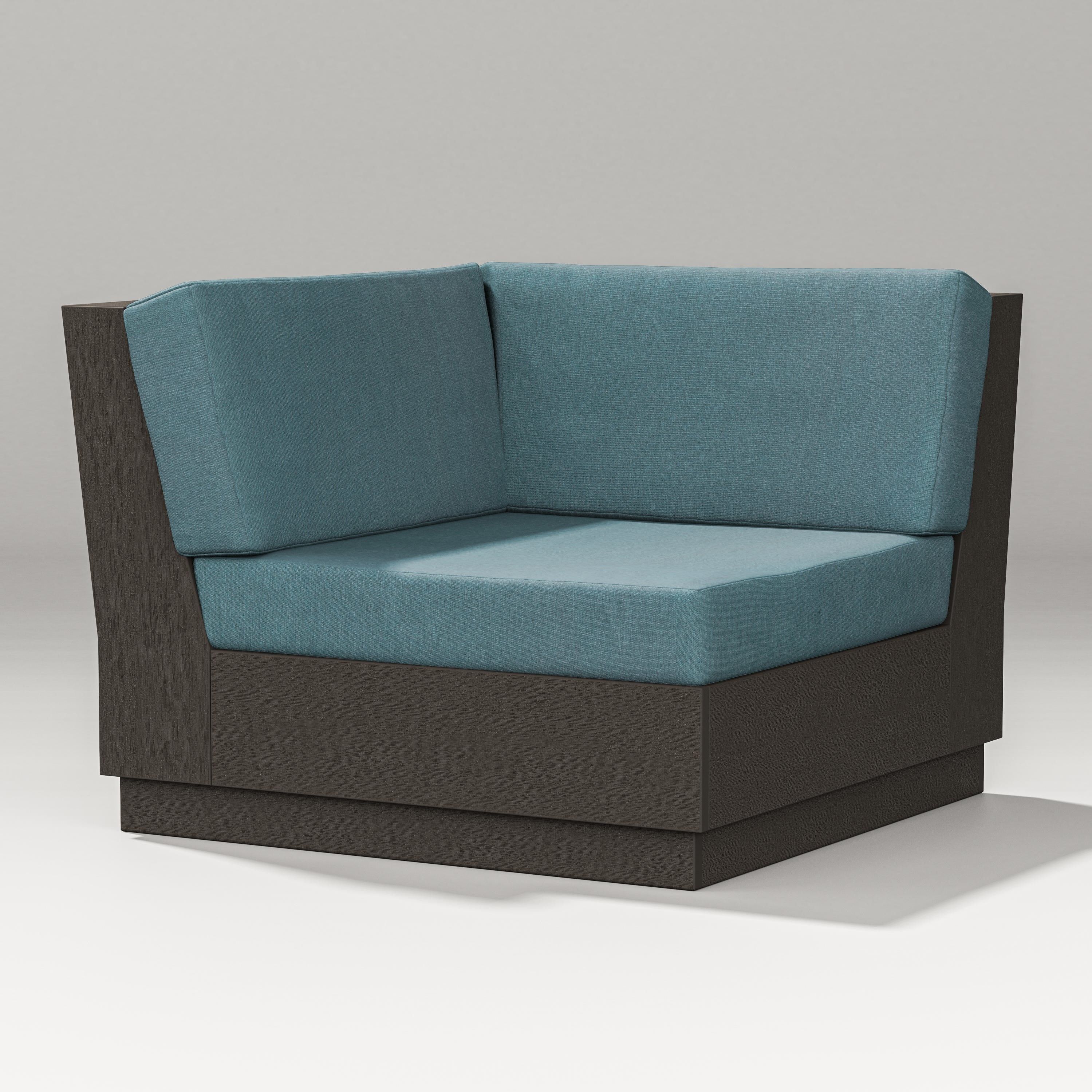 PW Designer Series Elevate Modular Corner Chair in Vintage Coffee / Ocean Teal