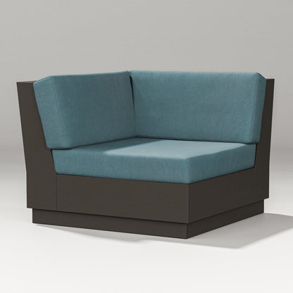 PW Designer Series Elevate Modular Corner Chair in Vintage Coffee / Ocean Teal