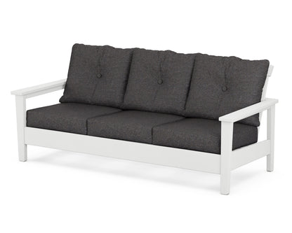 POLYWOOD® Prescott Deep Seating Sofa in White / Ash Charcoal
