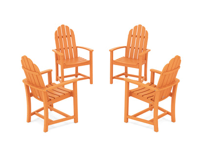 POLYWOOD® Classic 4-Piece Upright Adirondack Conversation Set in Tangerine
