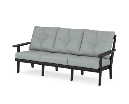 POLYWOOD® Oxford Deep Seating Sofa in Black / Spa