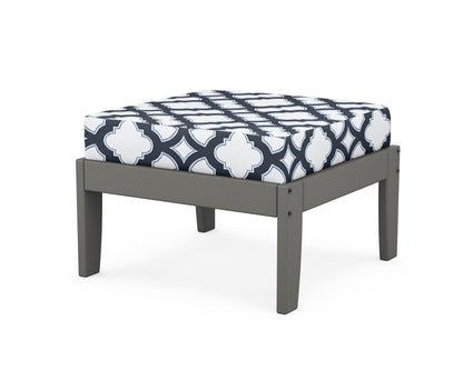 Unbranded Modular Ottoman - Classic in Slate Grey / Trellis Marine Indigo
