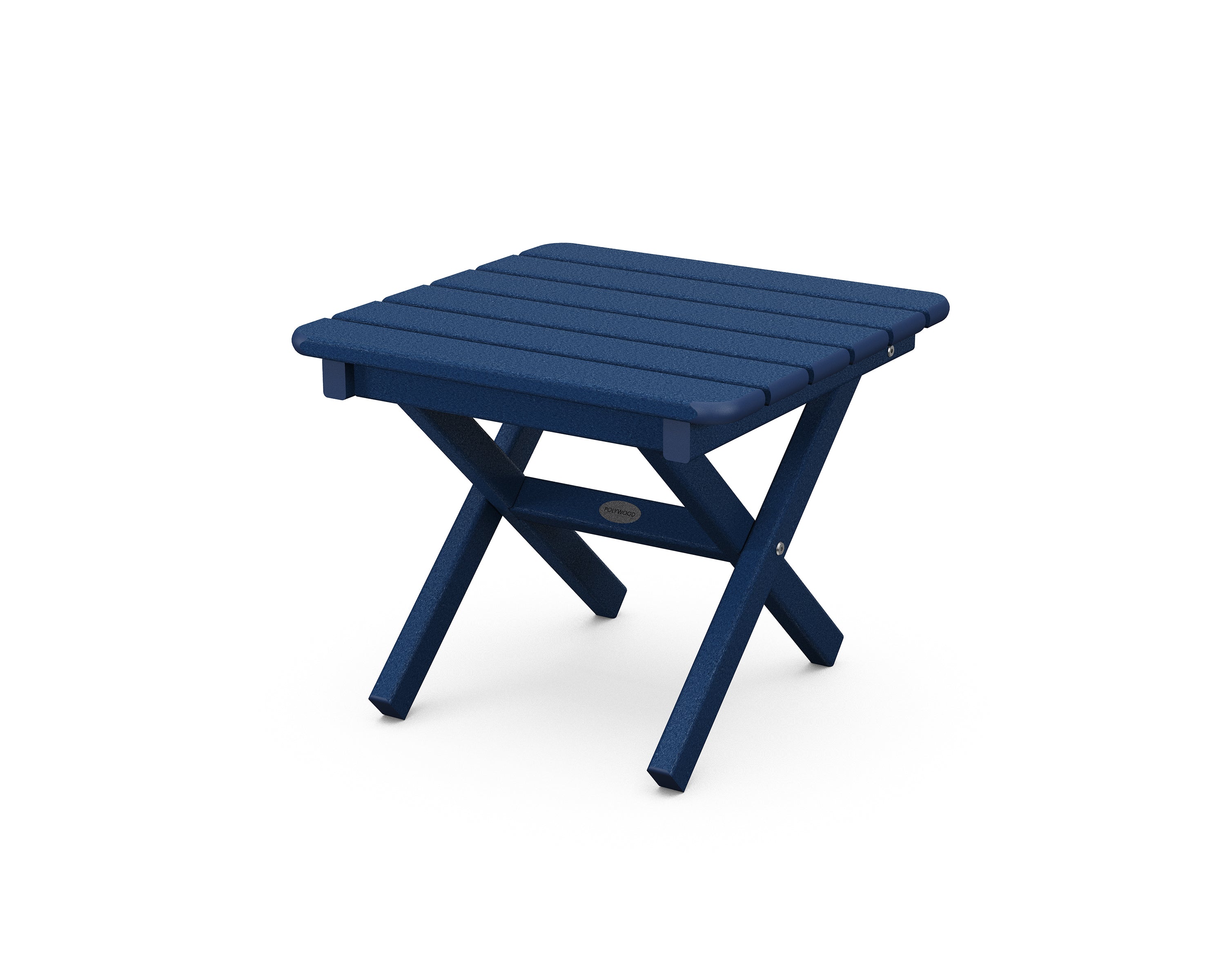 POLYWOOD® Square 18" Folding Side Table in Navy