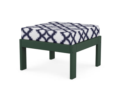 POLYWOOD® Vineyard Modular Ottoman in Green / Trellis Navy
