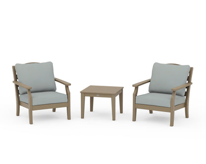 Draper James™ by  POLYWOOD® Savannah 3-Piece Deep Seating Set in Vintage Sahara / Spa