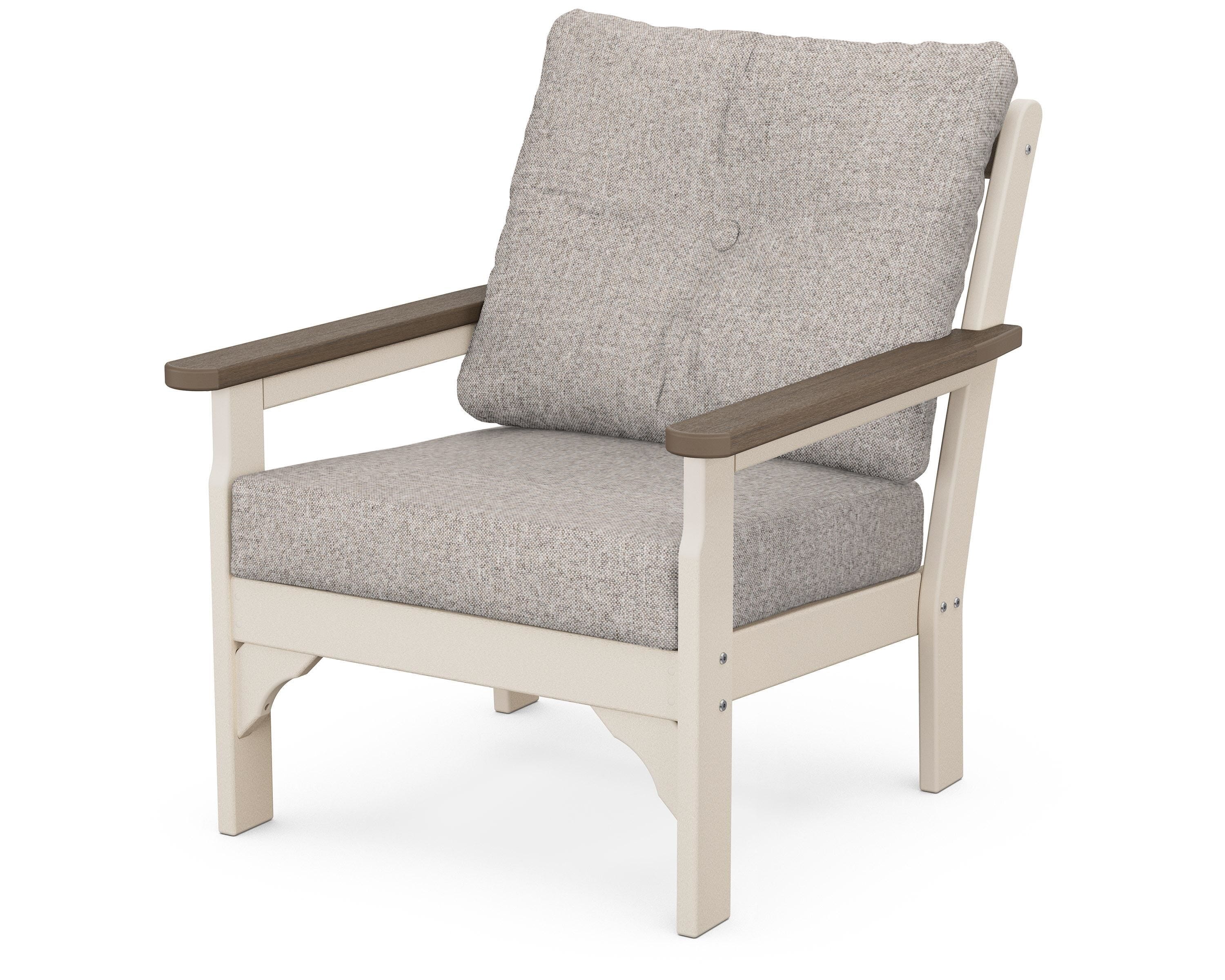 POLYWOOD® Vineyard Deep Seating Chair in Sand / Kona / Weathered Tweed