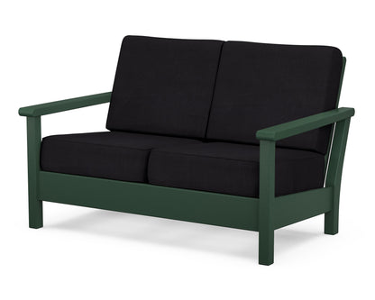 POLYWOOD® Harbour Deep Seating Loveseat in Green / Midnight Linen