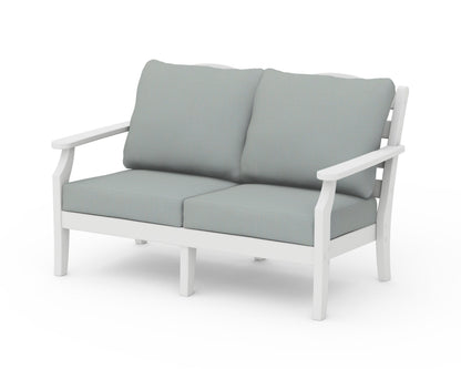Draper James™ by  POLYWOOD® Savannah Deep Seating Loveseat in White / Spa