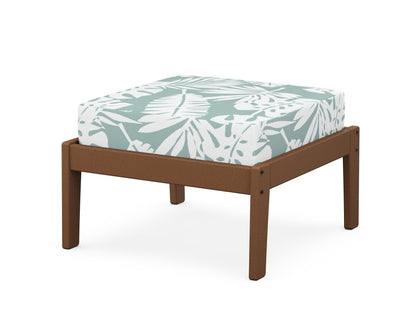 Unbranded Deep Seating Ottoman in Teak / Leaf Glacier Spa