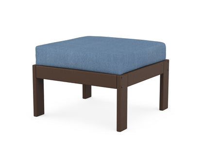 POLYWOOD® Vineyard Modular Ottoman in Mahogany / Sky Blue