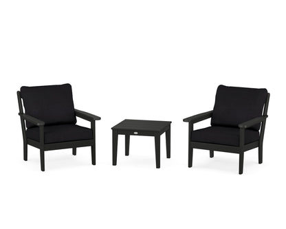 Country Living Cottage 3-Piece Deep Seating Set in Black / Midnight Linen