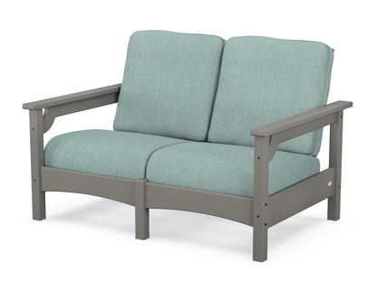 POLYWOOD® Club Loveseat in Slate Grey / Glacier Spa
