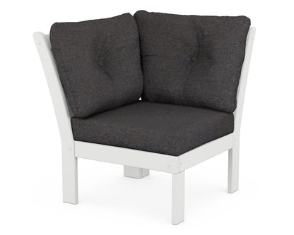 POLYWOOD® Vineyard Modular Corner Chair in White / Ash Charcoal