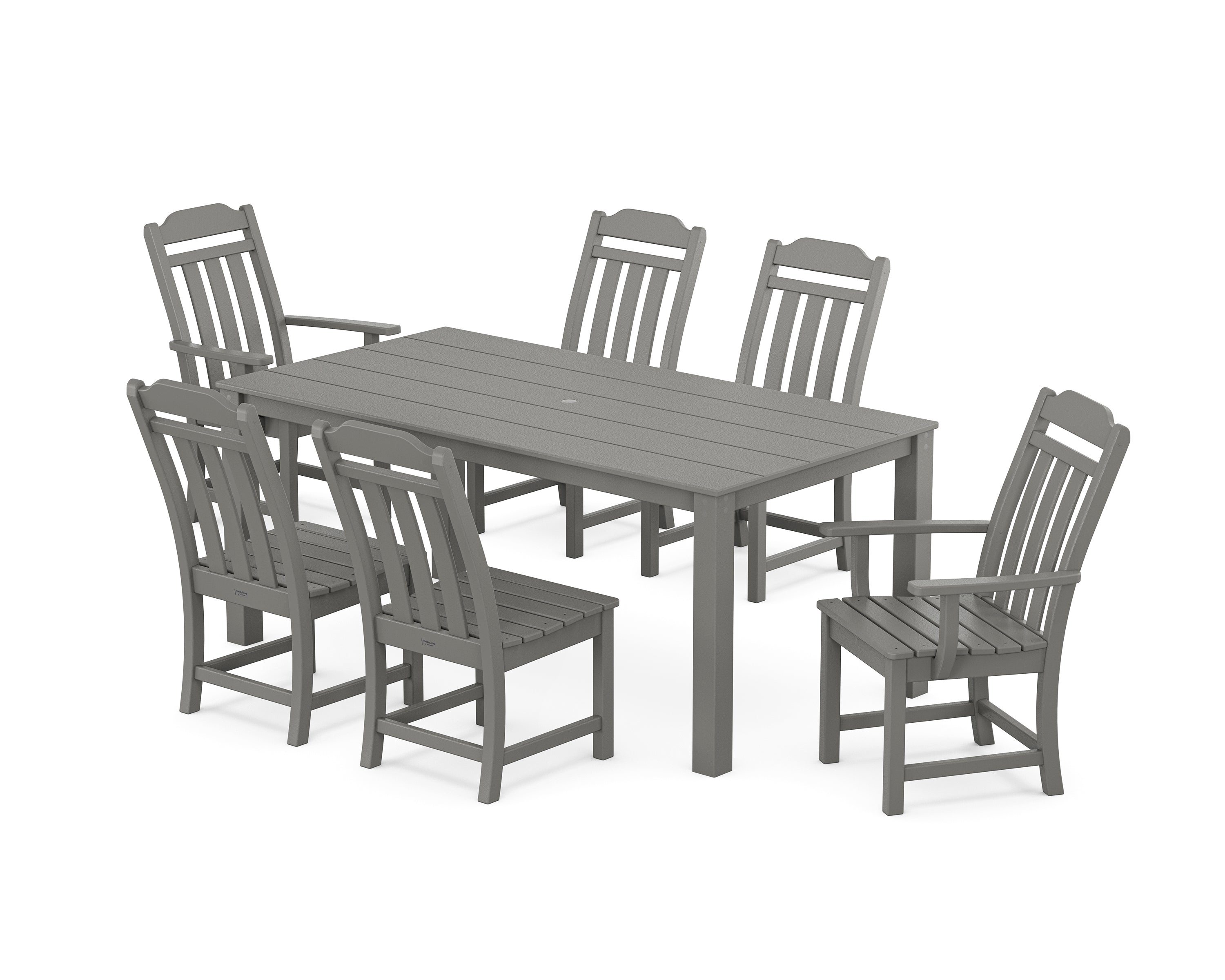 Country Living Cottage 7-Piece Parsons Dining Set in Slate Grey