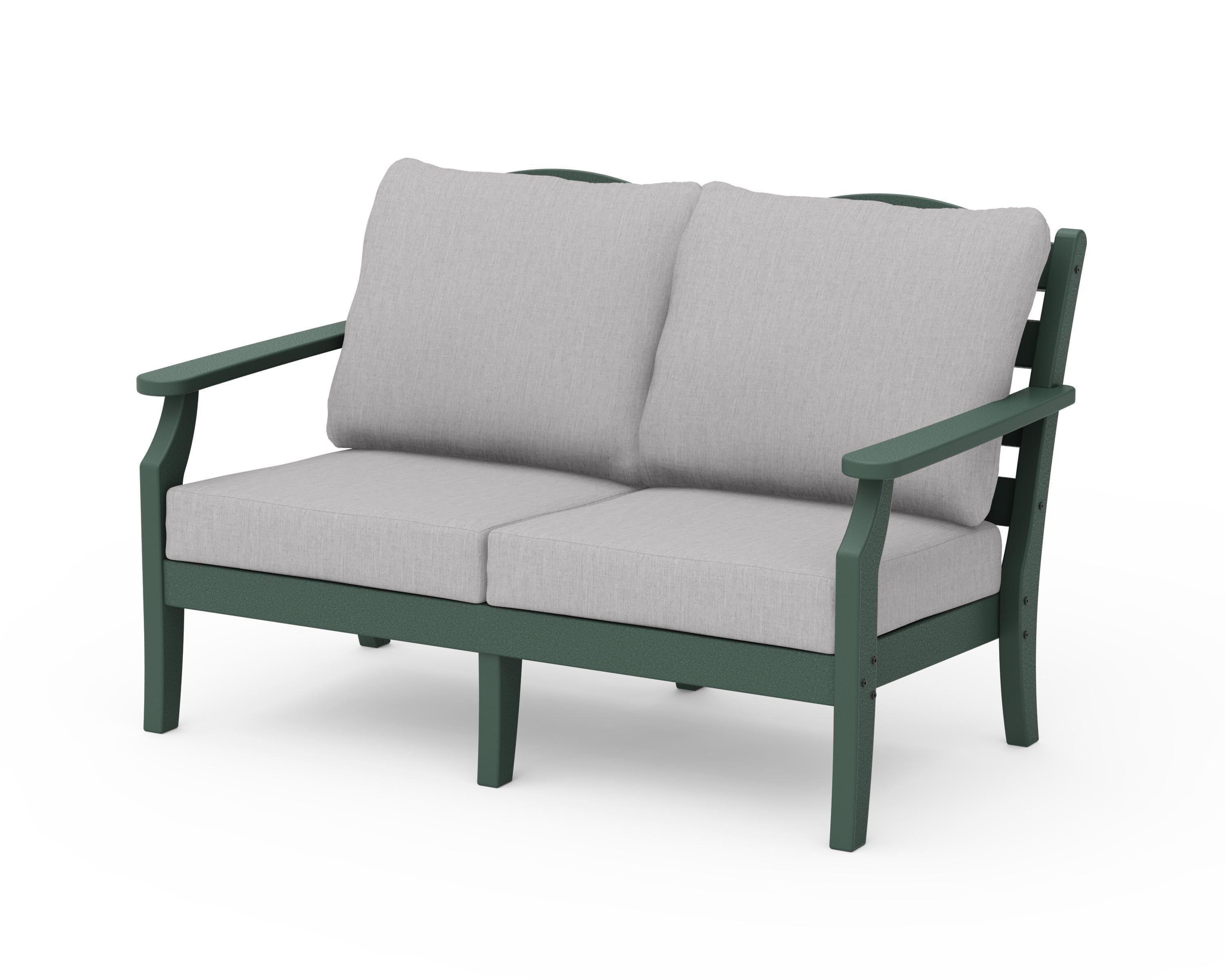Draper James™ by  POLYWOOD® Savannah Deep Seating Loveseat in Green / Granite