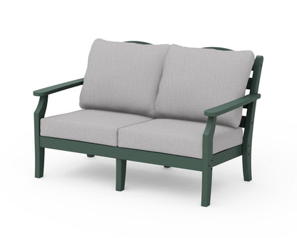 Draper James™ by  POLYWOOD® Savannah Deep Seating Loveseat in Green / Granite