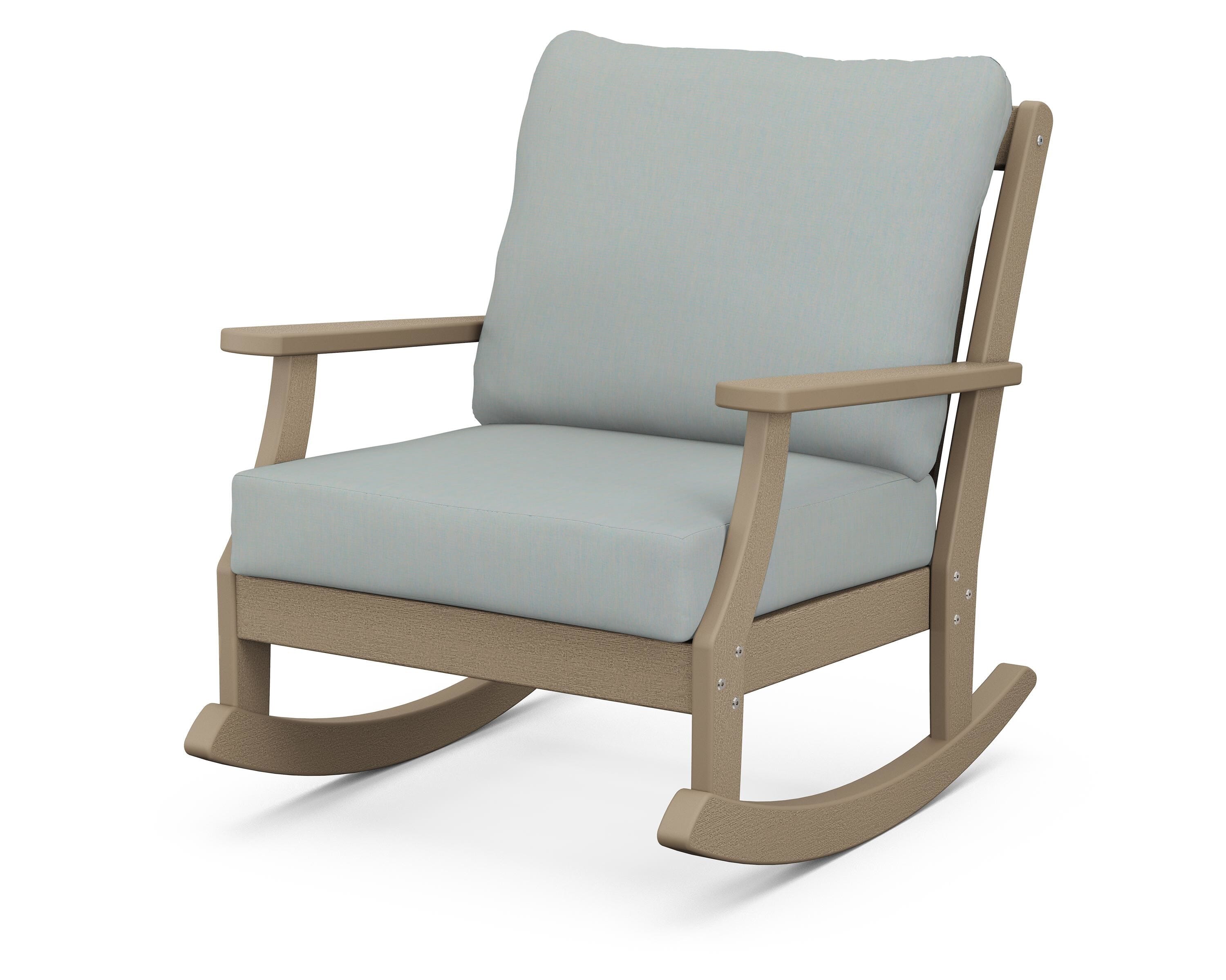 POLYWOOD® Braxton Deep Seating Rocking Chair in Vintage Sahara / Spa