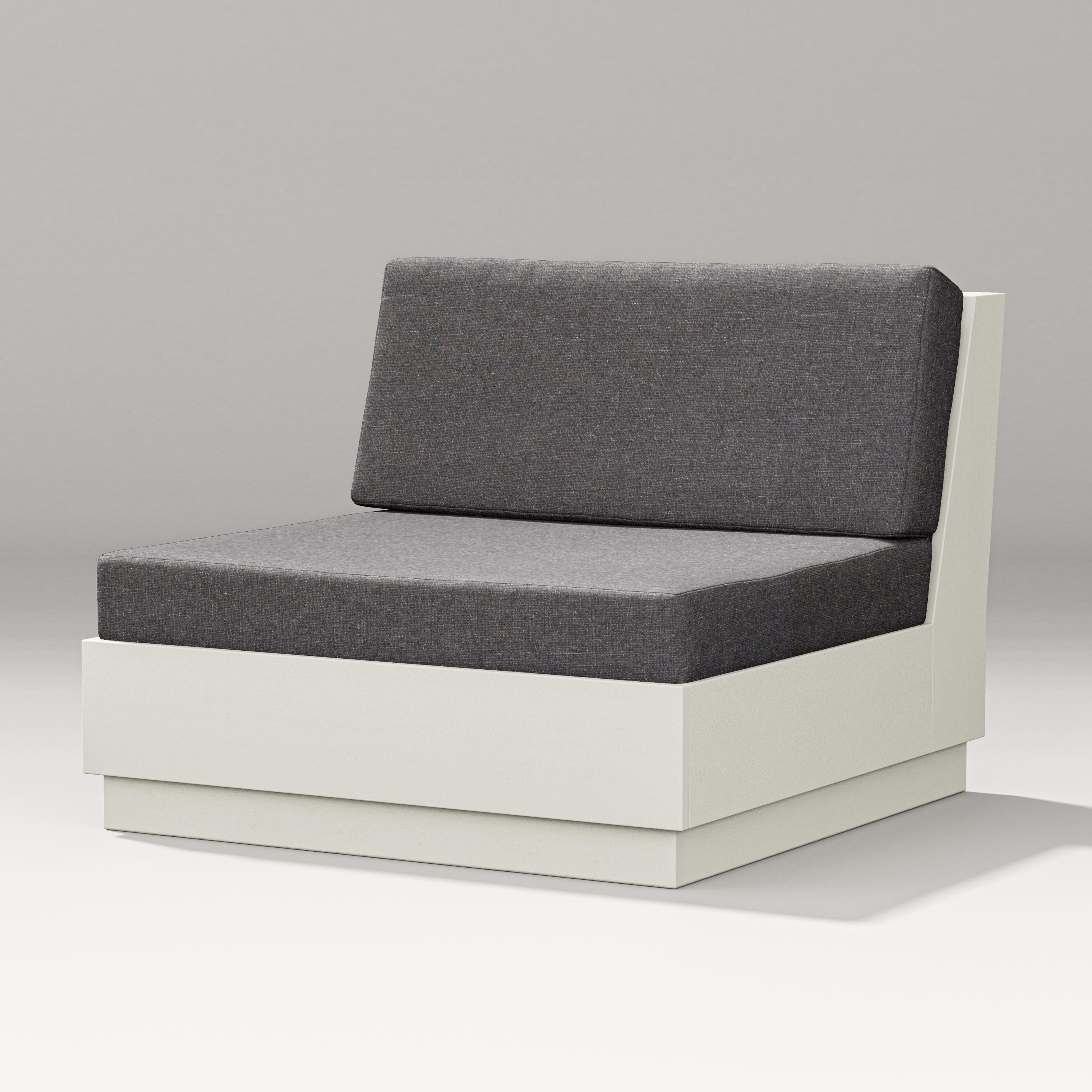 PW Designer Series Elevate Modular Armless Chair in Vintage White / Ash Charcoal