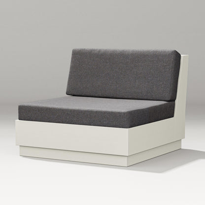 PW Designer Series Elevate Modular Armless Chair in Vintage White / Ash Charcoal