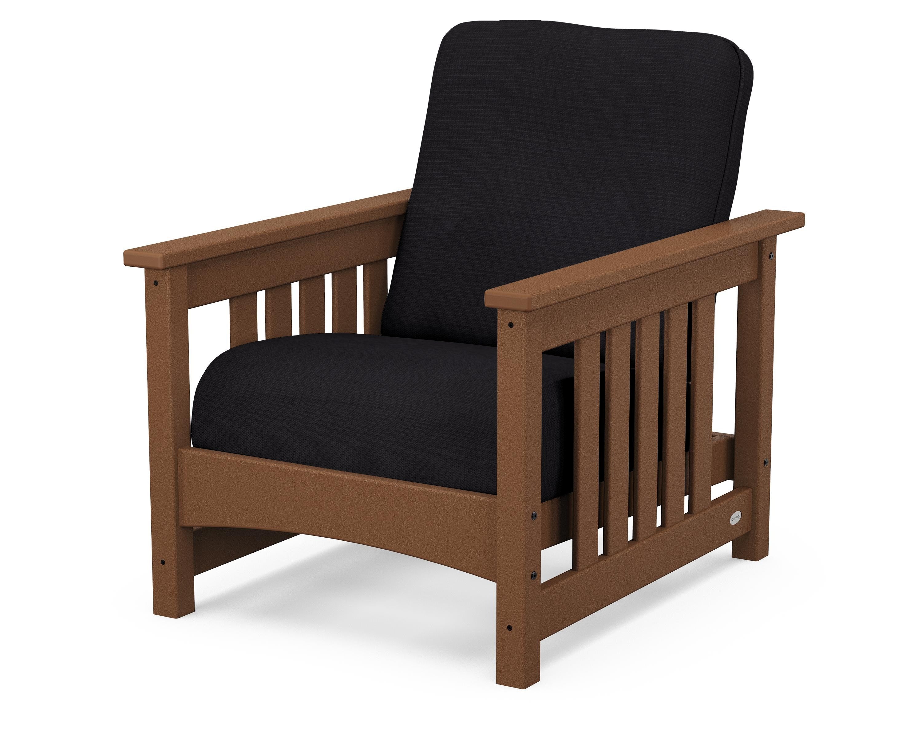 POLYWOOD® Club Mission Chair in Teak / Midnight Linen