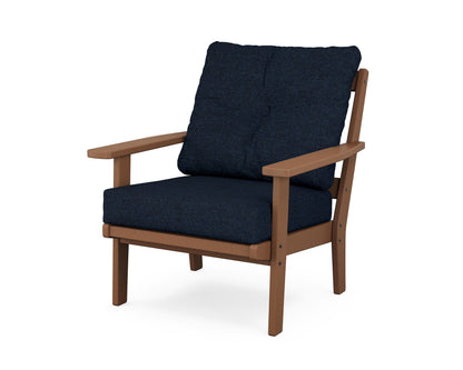POLYWOOD® Oxford Deep Seating Chair in Teak / Marine Indigo
