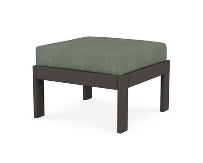 POLYWOOD® Vineyard Modular Ottoman in Vintage Coffee / Cast Sage