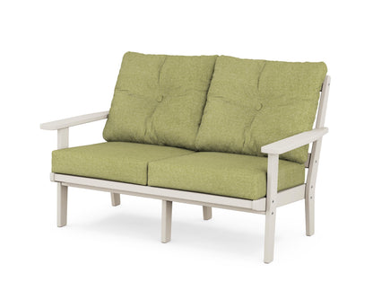 POLYWOOD® Prairie Deep Seating Loveseat in Sand / Chartreuse Boucle