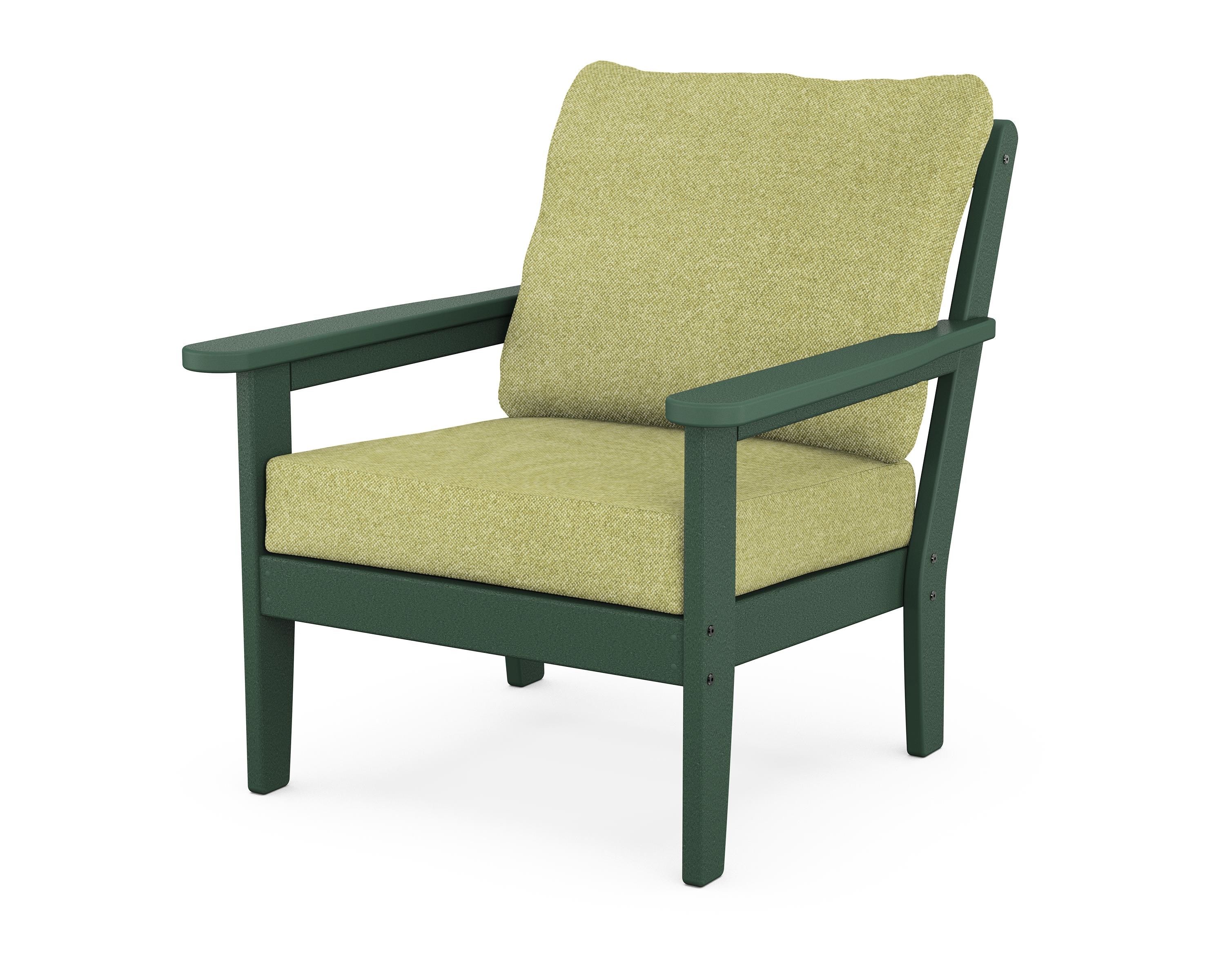 Country Living Cottage Deep Seating Chair in Green / Chartreuse Boucle