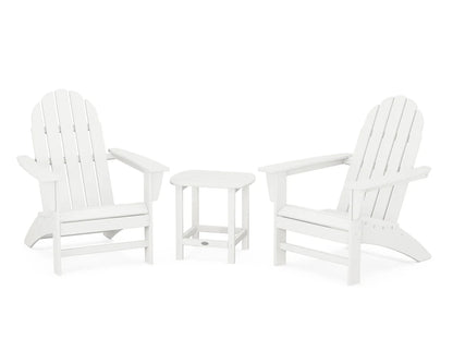 Vineyard 3-Piece Adirondack Set with South Beach 18" Side Table