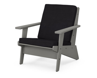 POLYWOOD® Riviera Modern Lounge Chair in Slate Grey / Midnight Linen