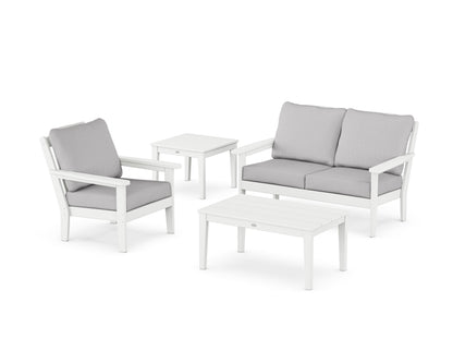 Country Living Wovendale 4-Piece Deep Seating Set in White / Granite