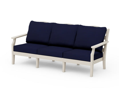 Draper James™ by  POLYWOOD® Savannah Deep Seating Sofa in Sand / Navy