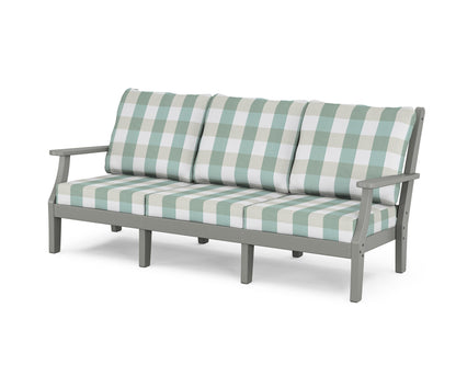 Country Living Wovendale Deep Seating Sofa in Slate Grey / Buffalo Plaid Glacier Spa