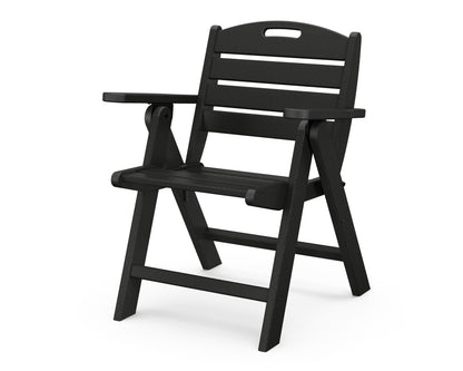 POLYWOOD® Nautical Folding Lowback Chair in Black