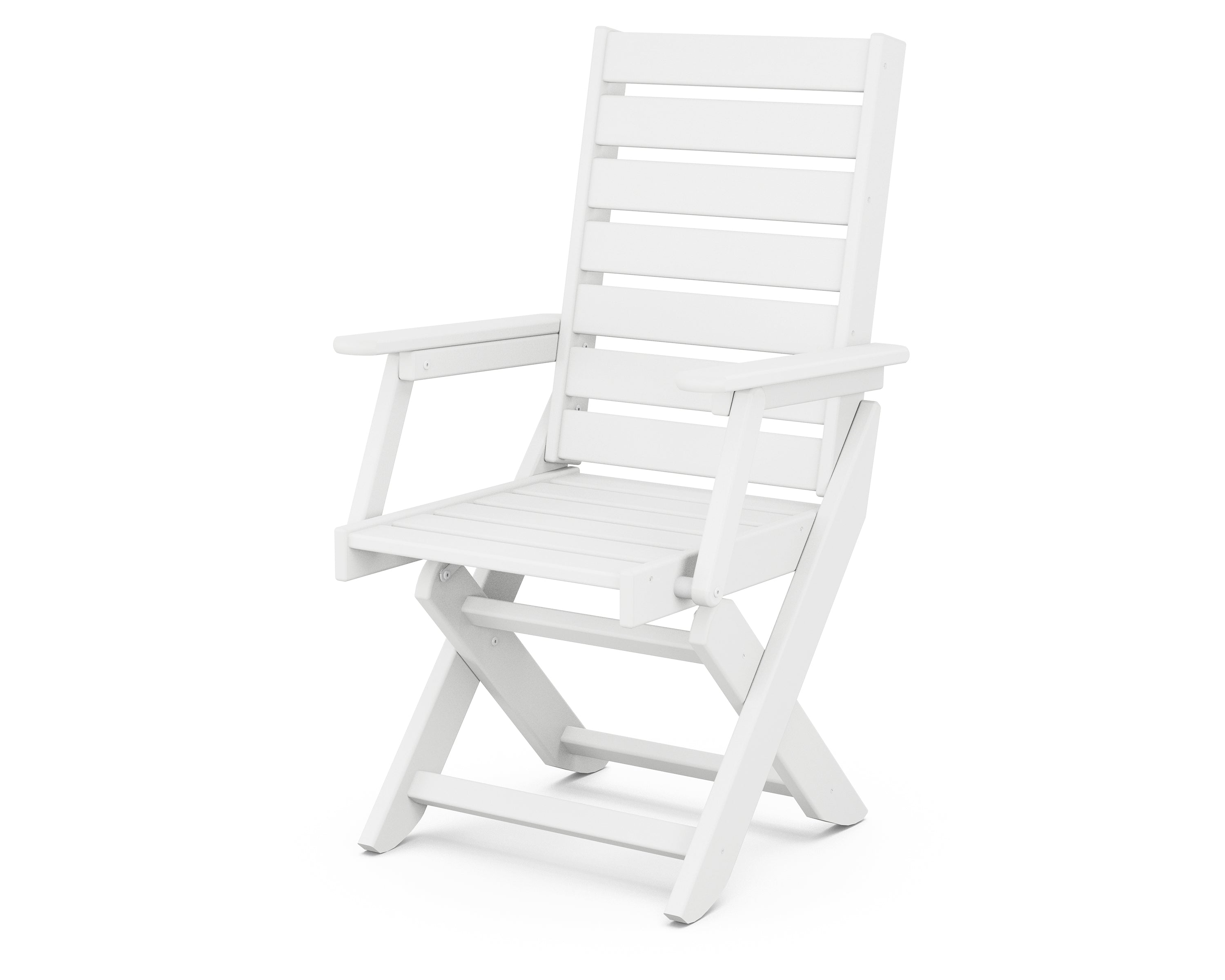 POLYWOOD® Captain Folding Dining Chair in White