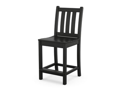 POLYWOOD® Traditional Garden Counter Side Chair in Black