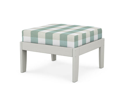 Unbranded Modular Ottoman - Classic in Vintage White / Buffalo Plaid Glacier Spa