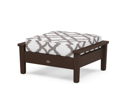 POLYWOOD® Prescott Deep Seating Ottoman in Mahogany / Trellis Grey Mist