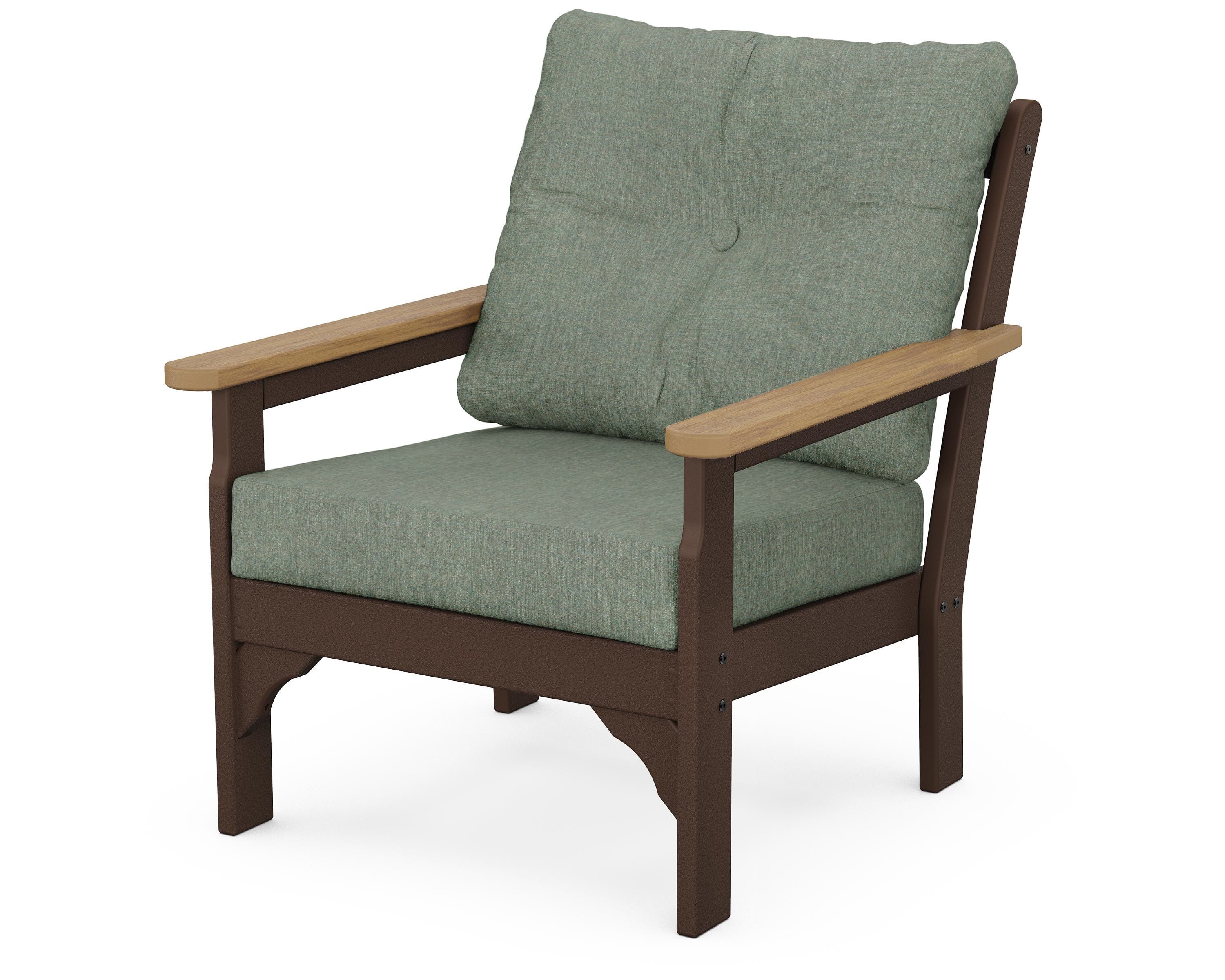 POLYWOOD® Vineyard Deep Seating Chair in Mahogany / Natural / Cast Sage