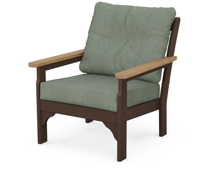 POLYWOOD® Vineyard Deep Seating Chair in Mahogany / Natural / Cast Sage