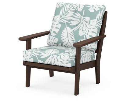 POLYWOOD® Lakeside Deep Seating Chair in Mahogany / Leaf Glacier Spa