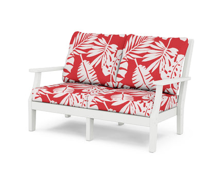 Country Living Wovendale Deep Seating Loveseat in White / Leaf Crimson