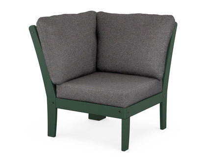 POLYWOOD® Braxton Modular Corner Chair in Green / Ash Charcoal