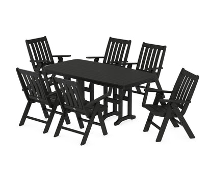 POLYWOOD® Vineyard Folding Chair 7-Piece Dining Set in Black