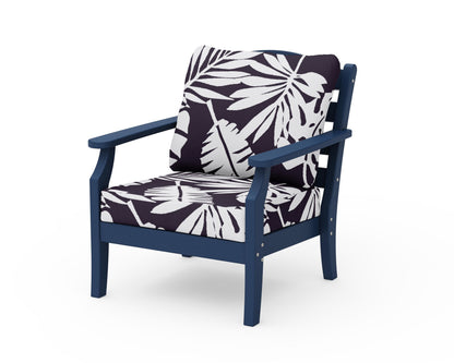 Draper James™ by  POLYWOOD® Savannah Deep Seating Chair in Navy / Leaf Navy