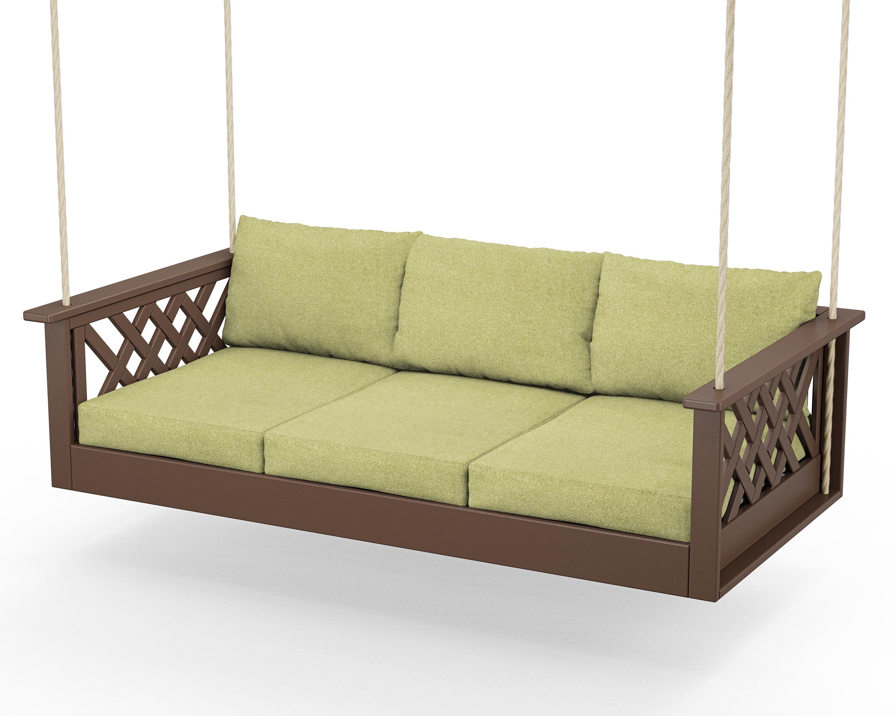 Country Living Wovendale Daybed Swing in Mahogany / Chartreuse Boucle